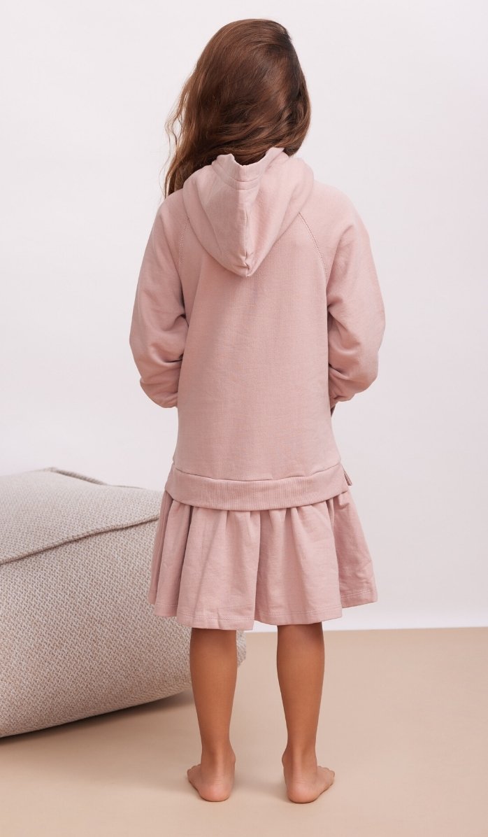 Girls' Sweatshirt Dress - Leny - Light Pink (3)