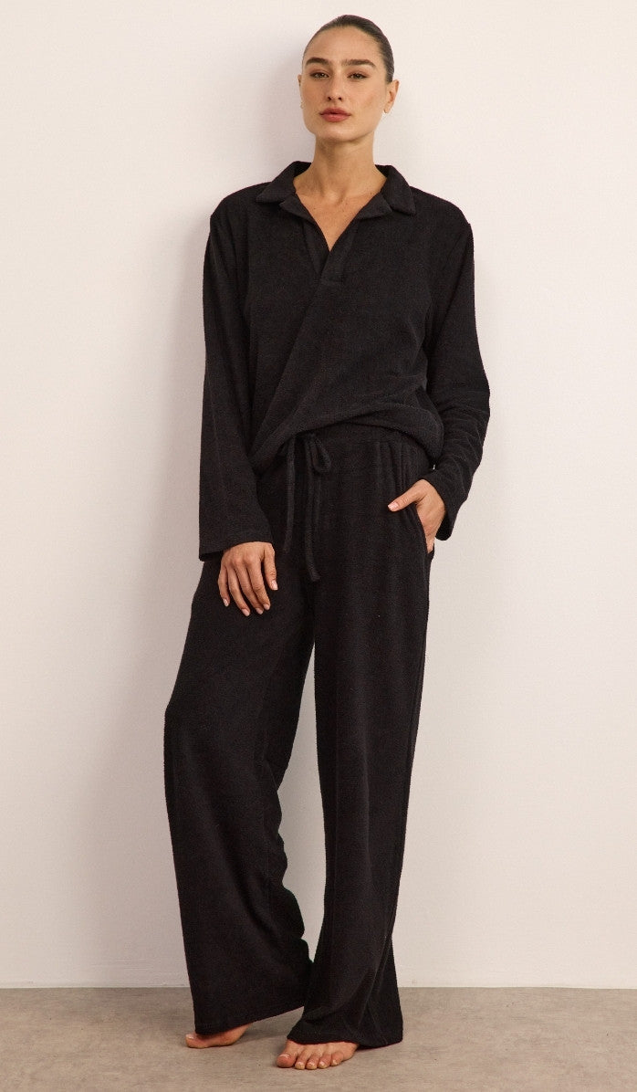 Bouclé Polo Set - Black