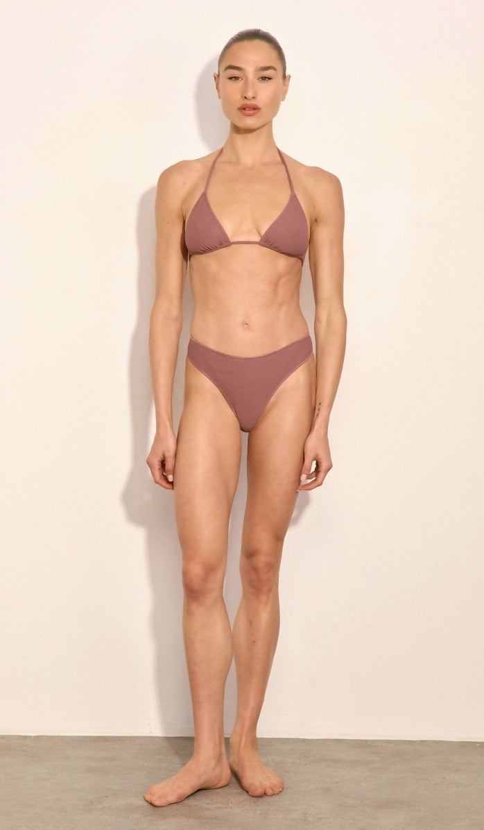 Amber Bikini Top - Dusty Pink Waffle
