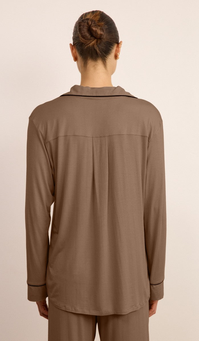 Micro Modal Button-Up Set - Walnut