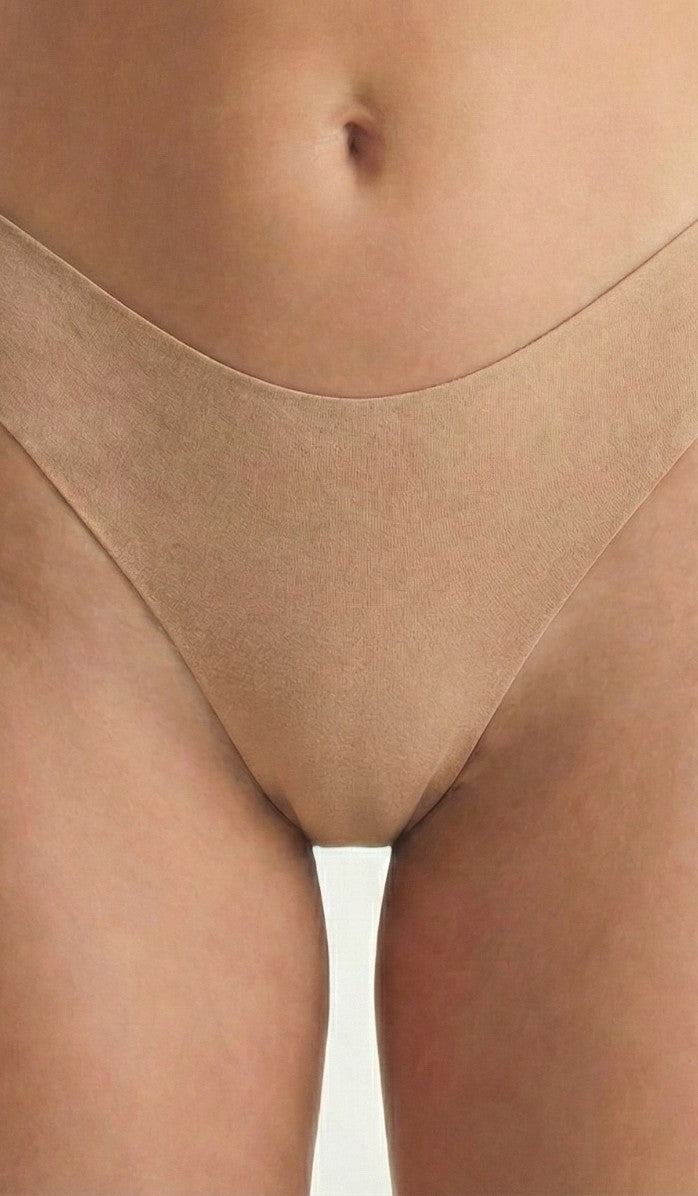 Seamless Cotton Panty - Hi-Leg Powder - Side View