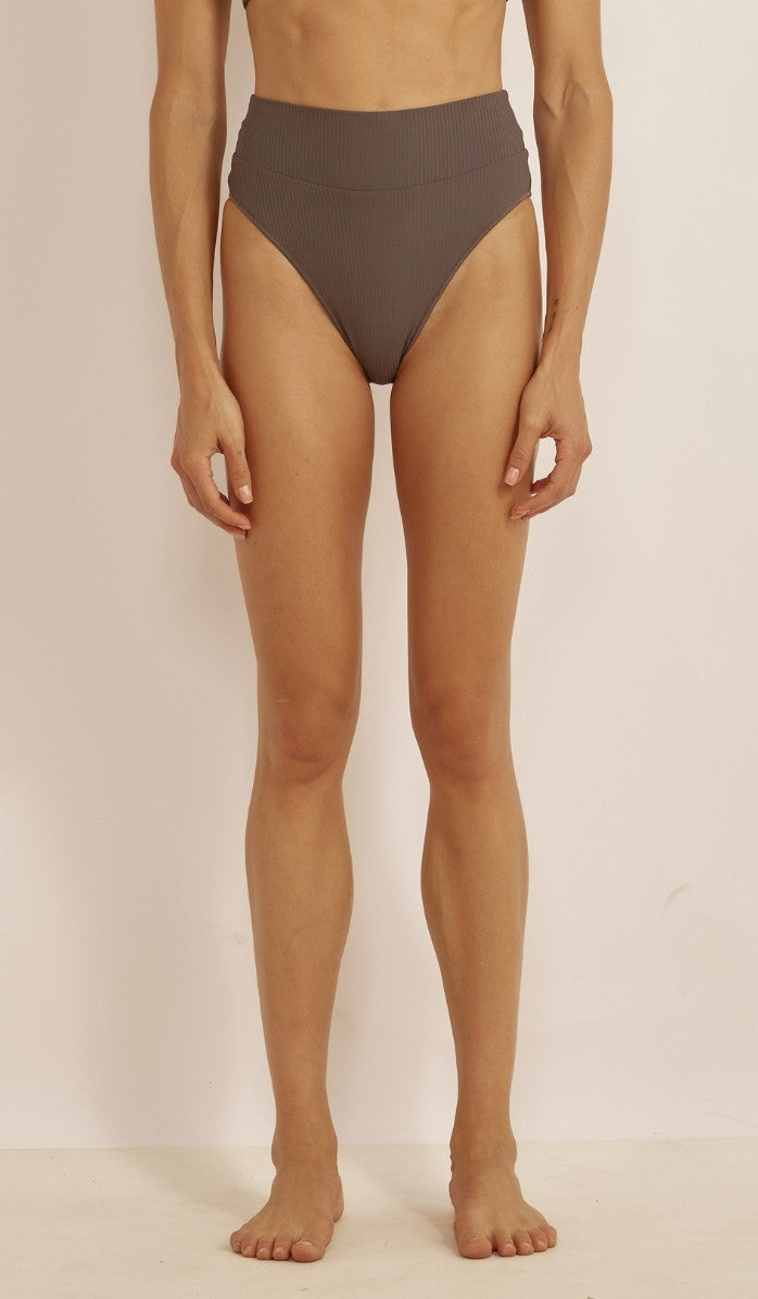 Emily Bikini Bottom - Cocoa Purple Rib
