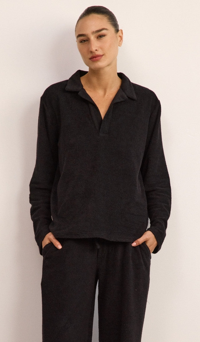 Bouclé Polo Set - Black