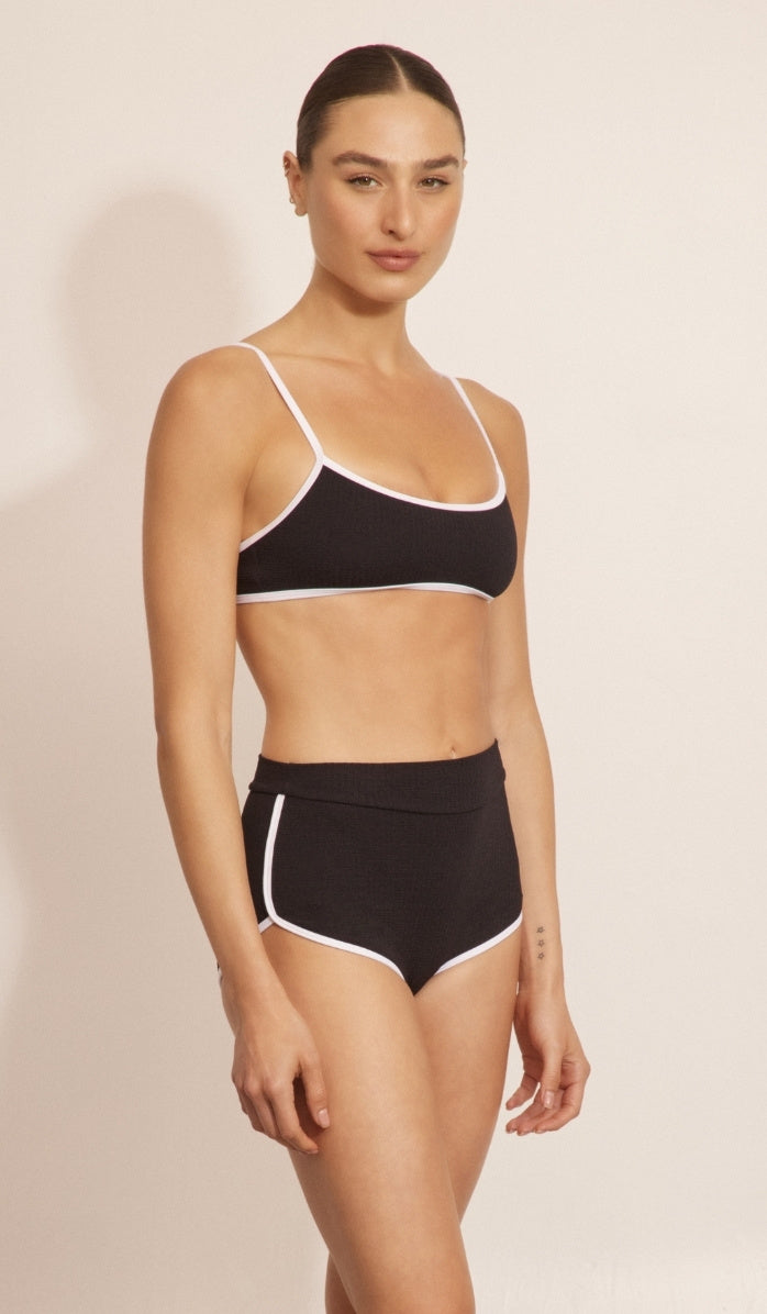 Eve Bikini Bottom - Black & White Waffle