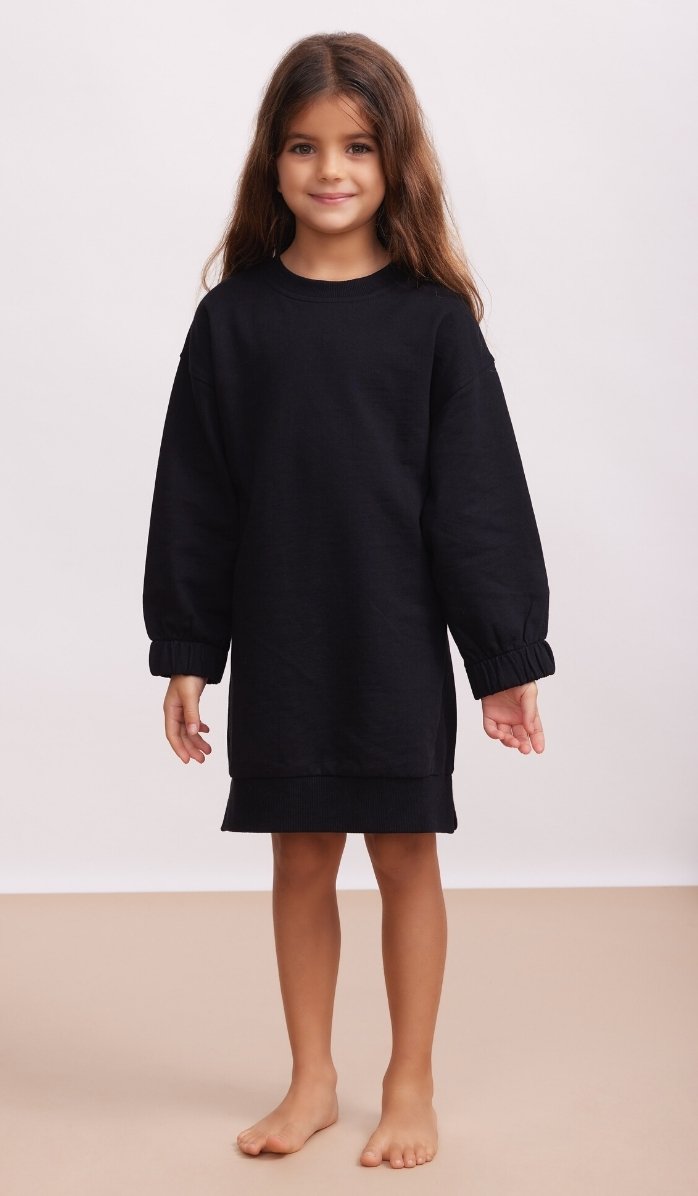 Girls' Sweatshirt Dress - Daffy - Black (2)