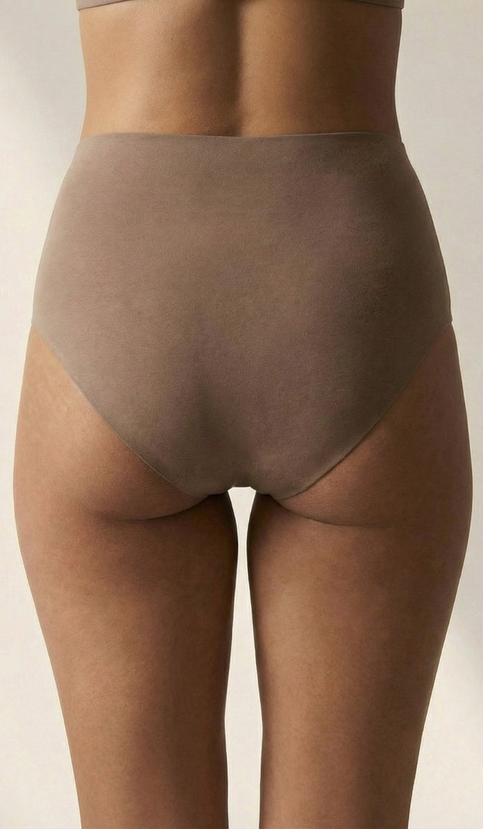 Seamless Cotton Panty - Maxi Mocha - Back View