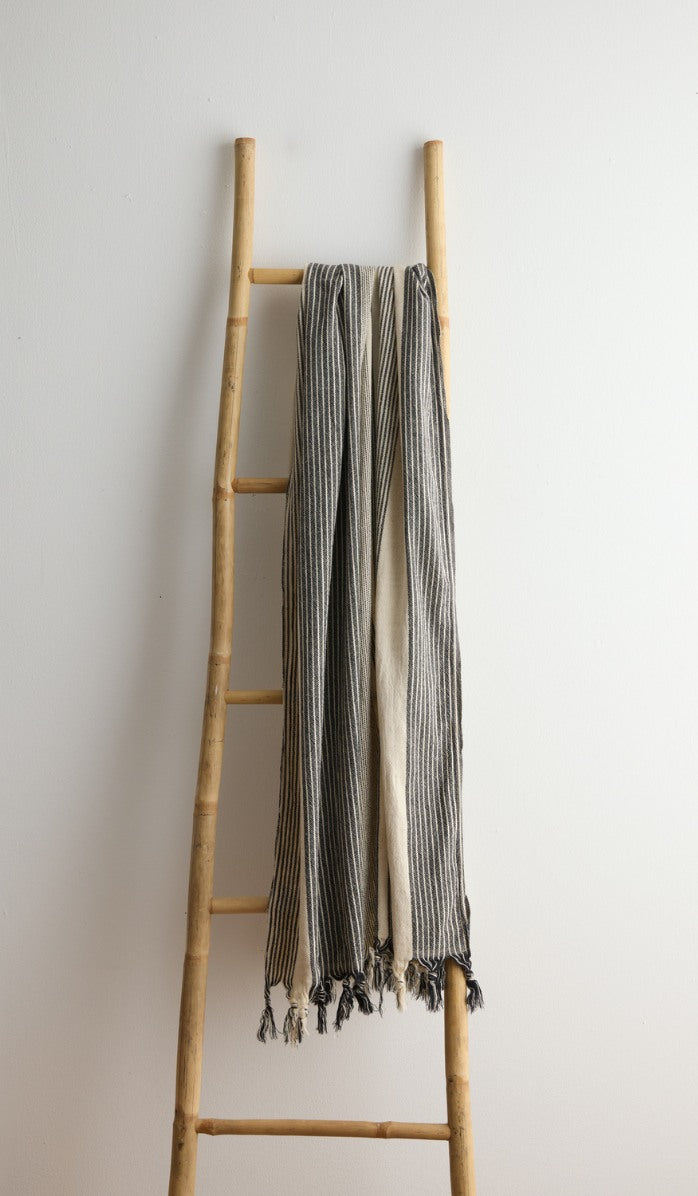 Linen Sarong - Black Stripes