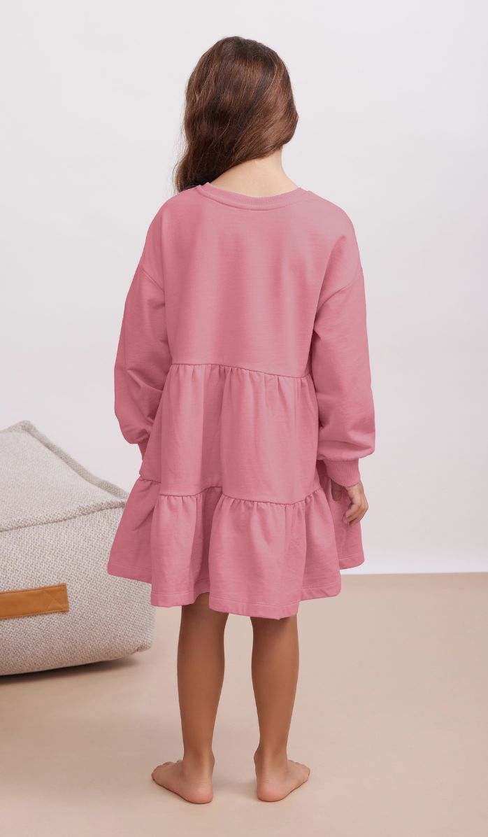 Girls' Sweatshirt Dress - Ariel - Dusty Pink (3)