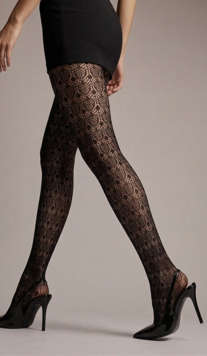 Tights - Vintage Lace - Black