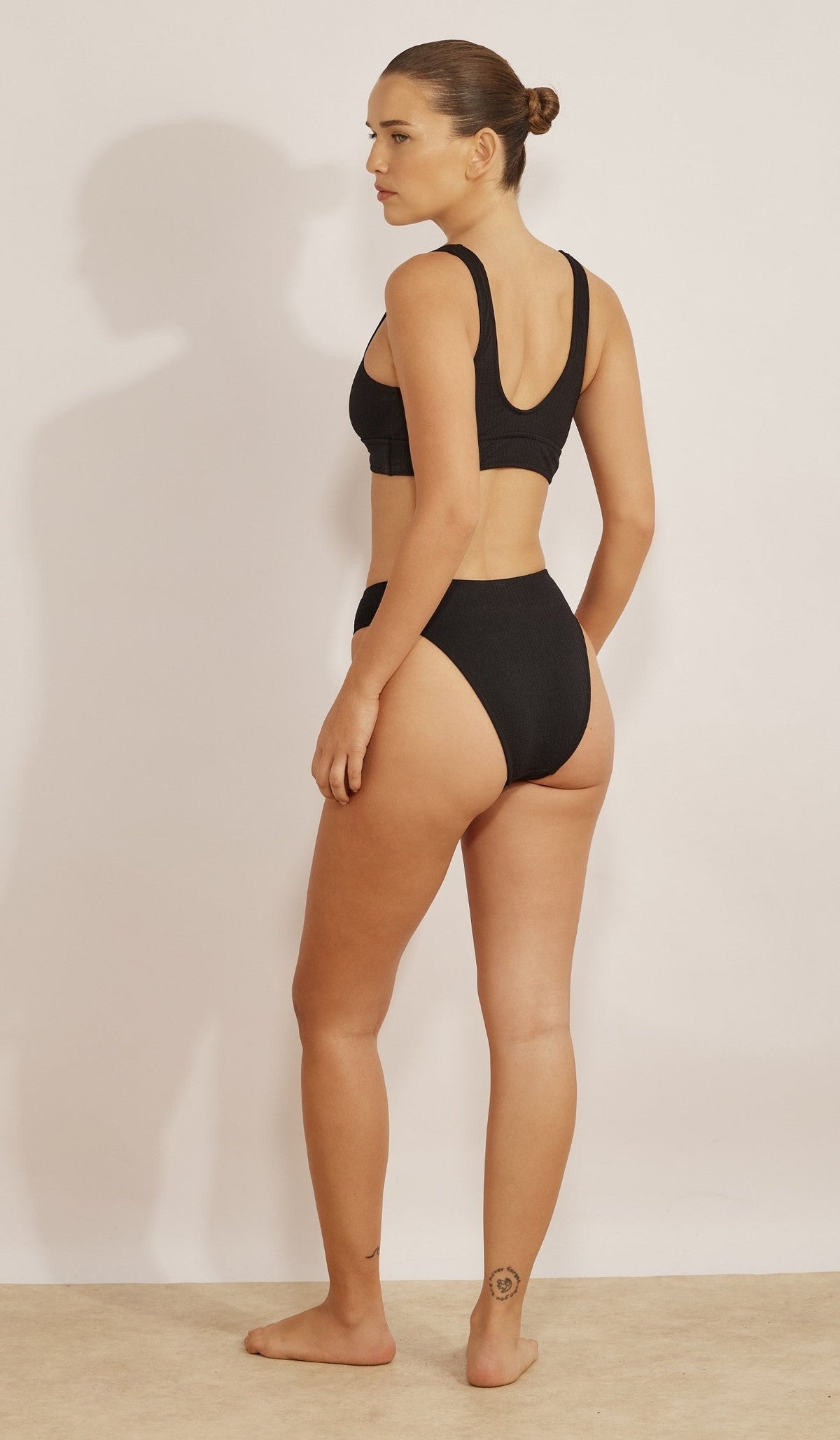 Luna Bikini Bottom - Black Waffle