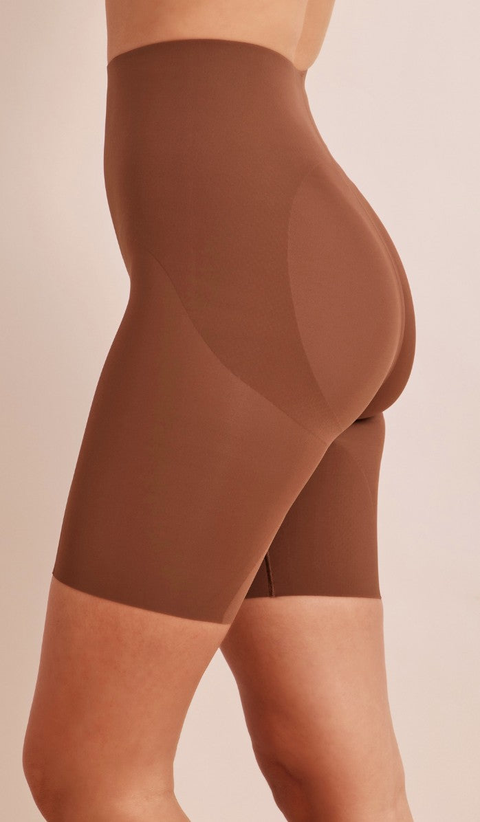 SCULPTING BIKER SHORTS - CHOCOLATE