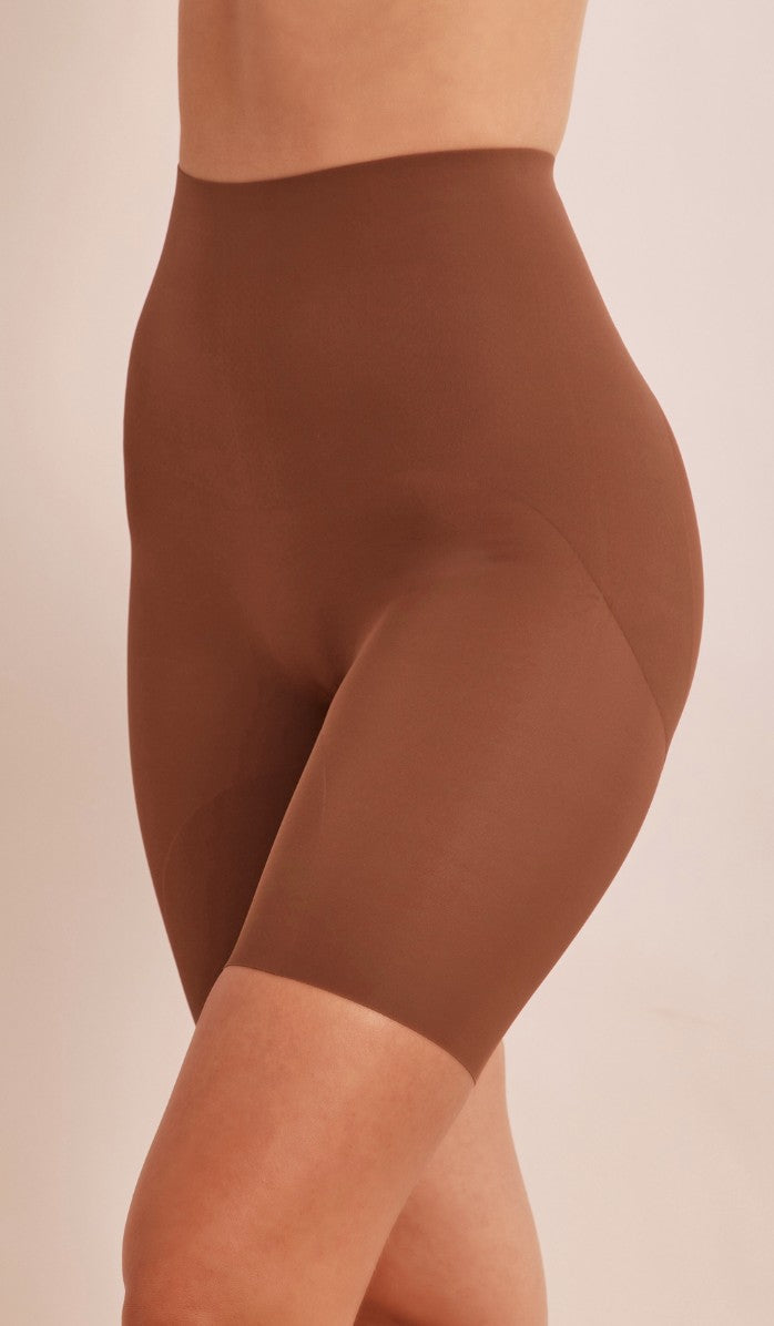 SCULPTING BIKER SHORTS - CHOCOLATE