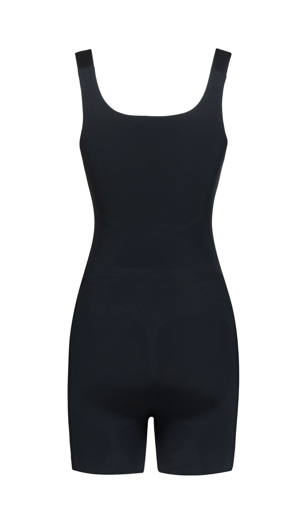 SCULPTING WIDE-STRAP OVERALL - BLACK