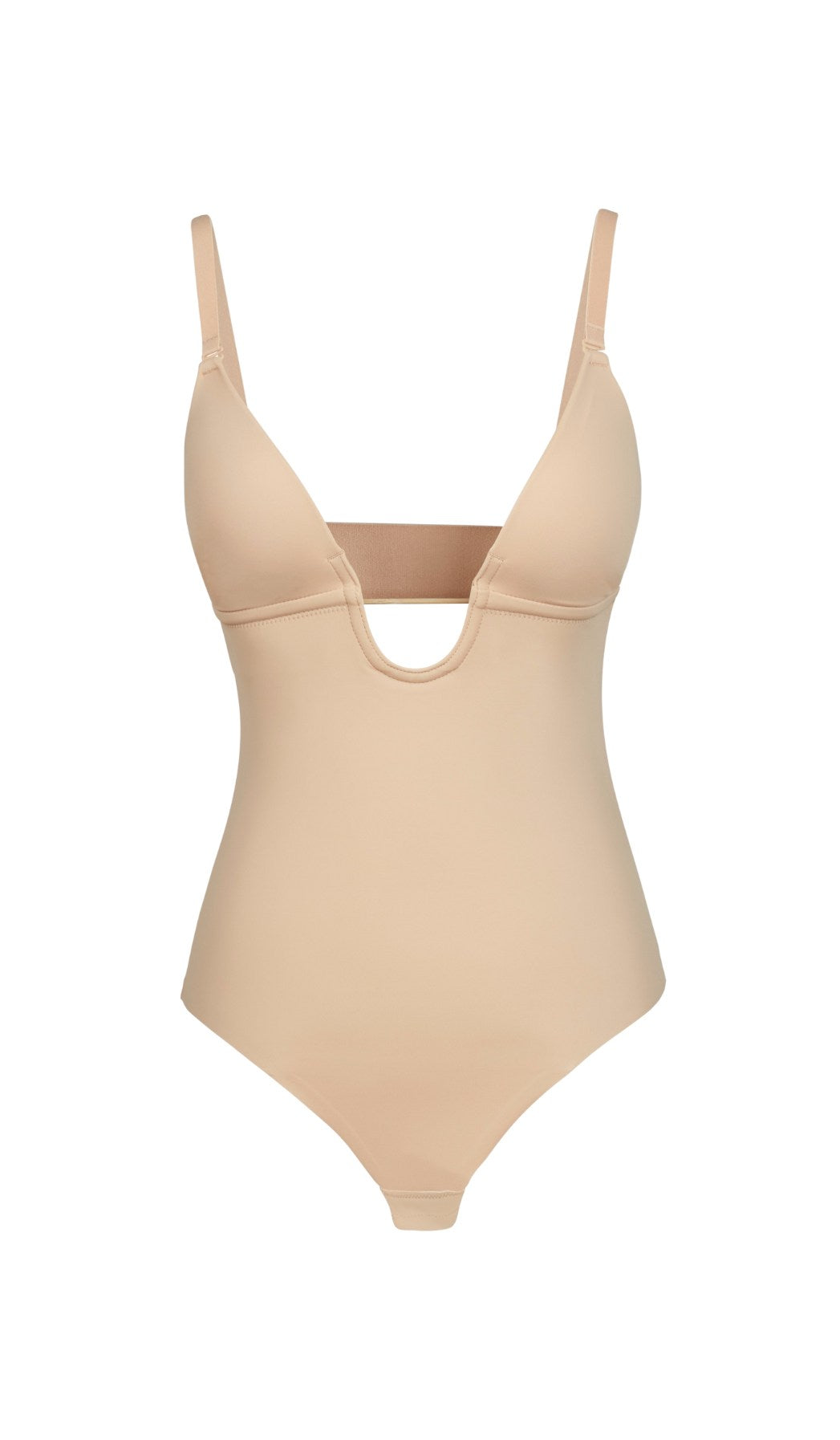 DEEP-NECKLINE BODYSUIT - POWDER