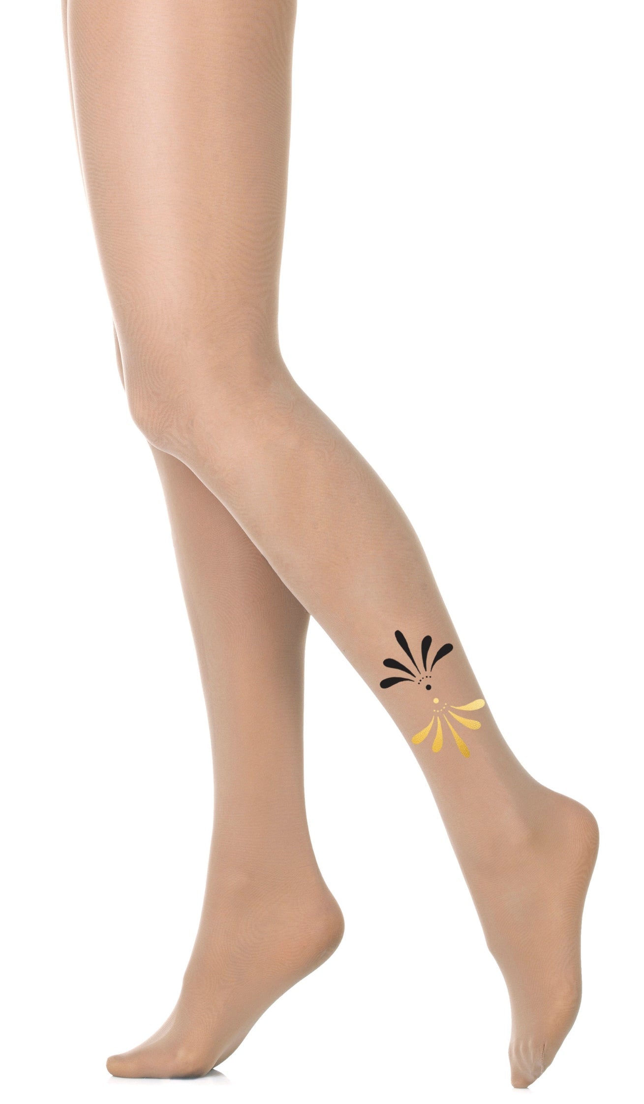 Women's Sheer Printed Tights - Venus - Side View