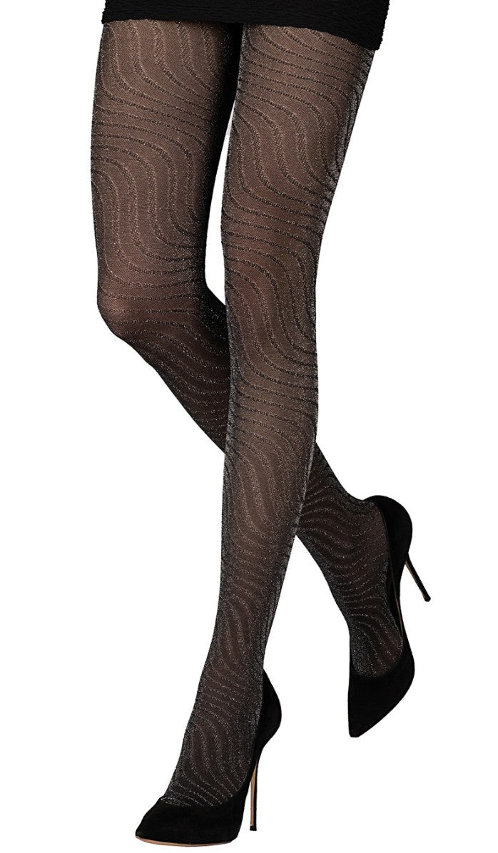 Wave Tights - Black Metallic