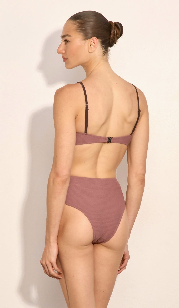 Ariel Bikini Top - Dusty Pink Waffle