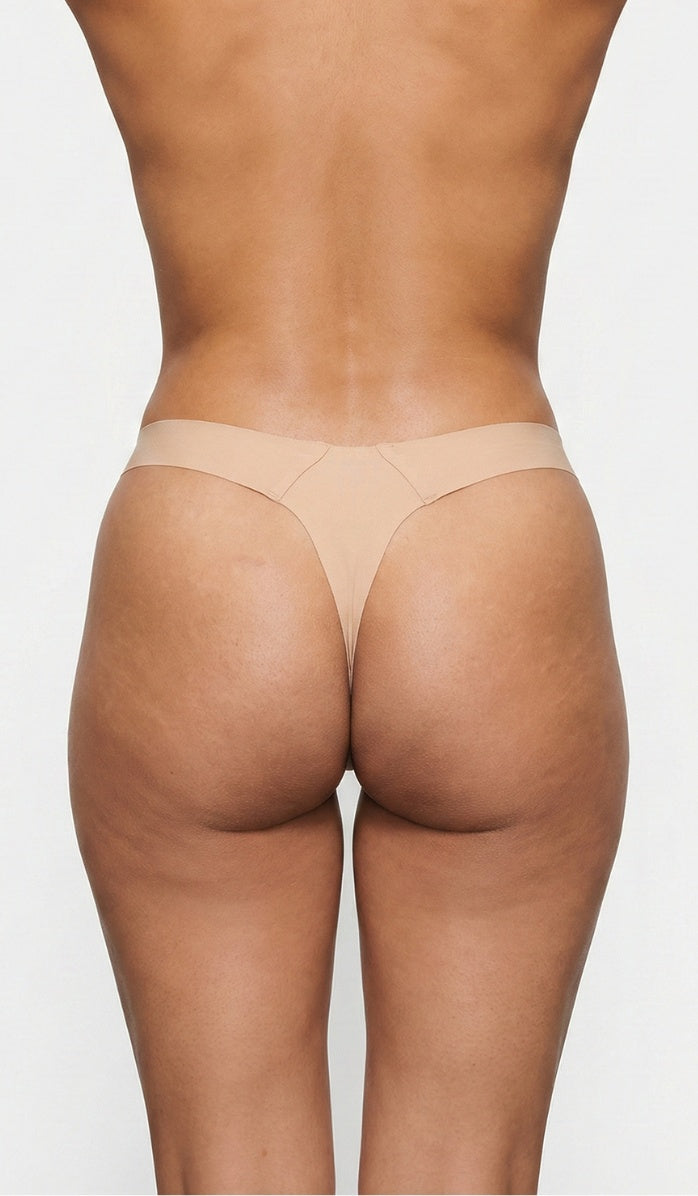 Seamless Cotton Panty - Thong Powder