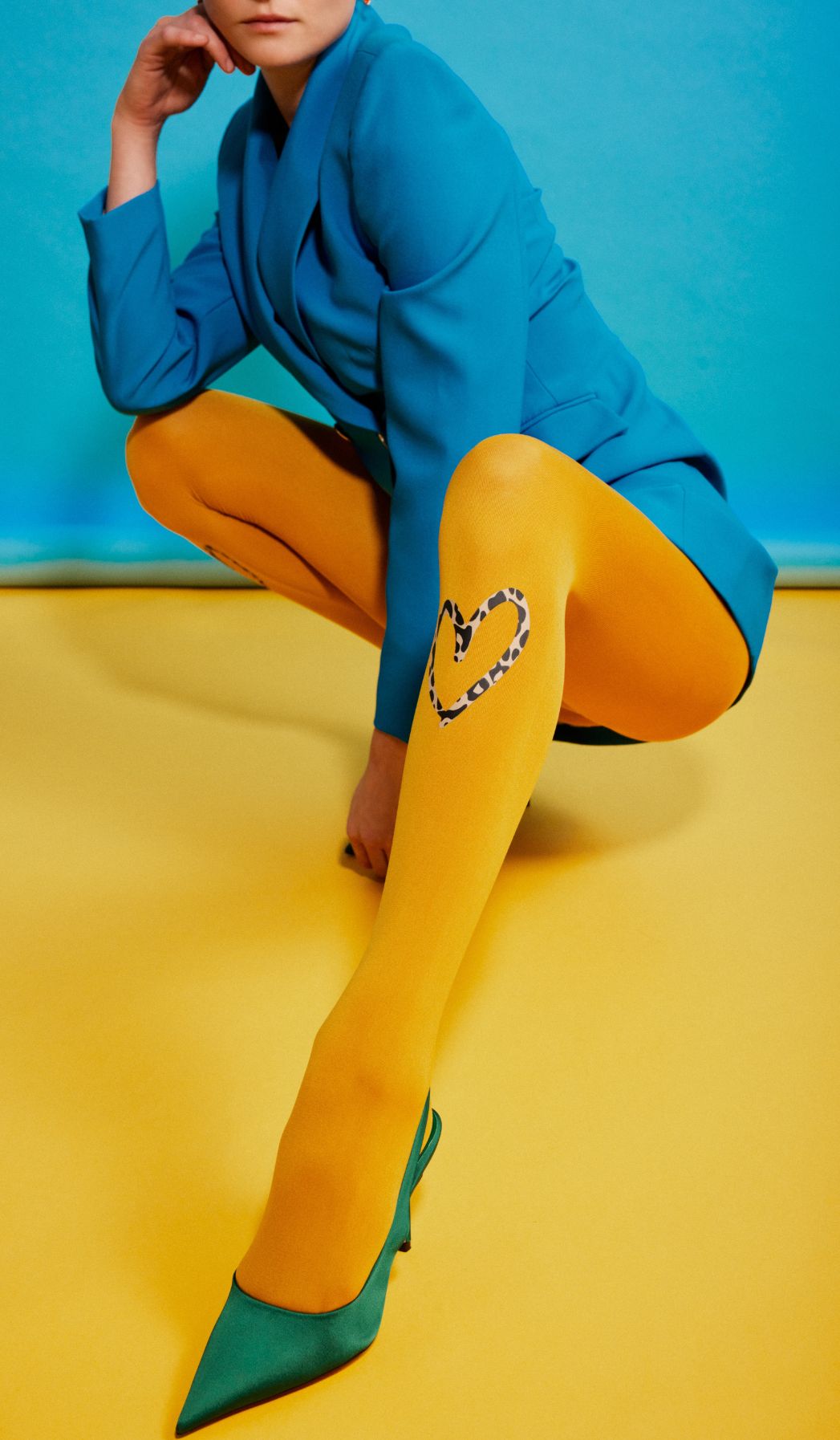 Women's Opaque Tights - Wild Love Mustard