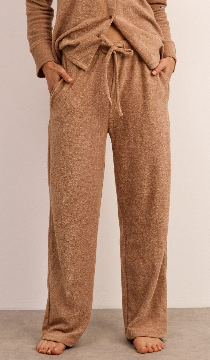 Bouclé Button-Up Set - Mocha