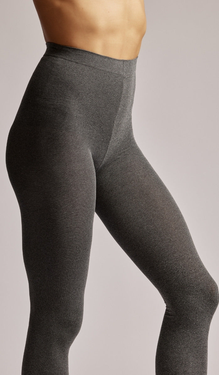 Tights - Opaque Footless - Gray Melange