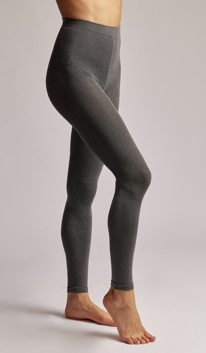 Tights - Opaque Footless - Gray Melange