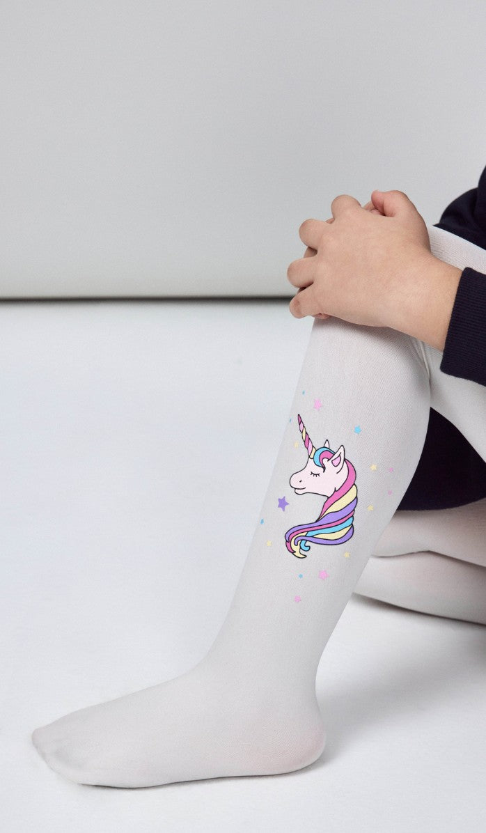 Girls' Opaque Tights - Magic Cream