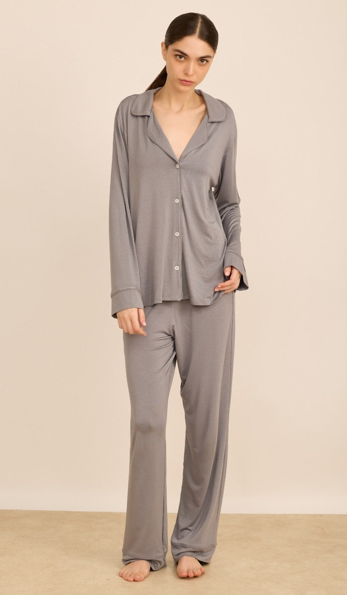 Modal Button-Up Set - Lucy Gray