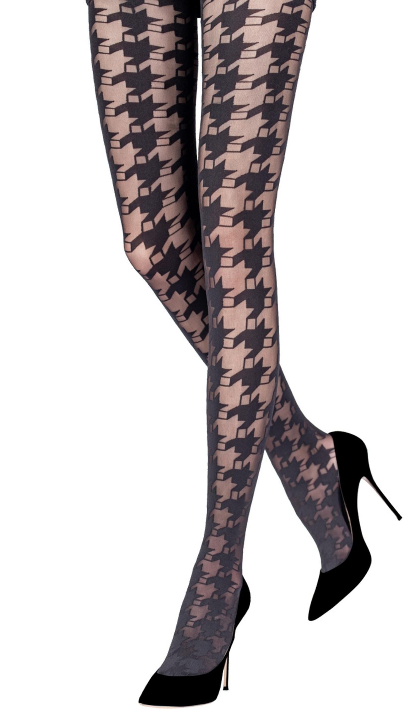Tights Houndstooth Black
