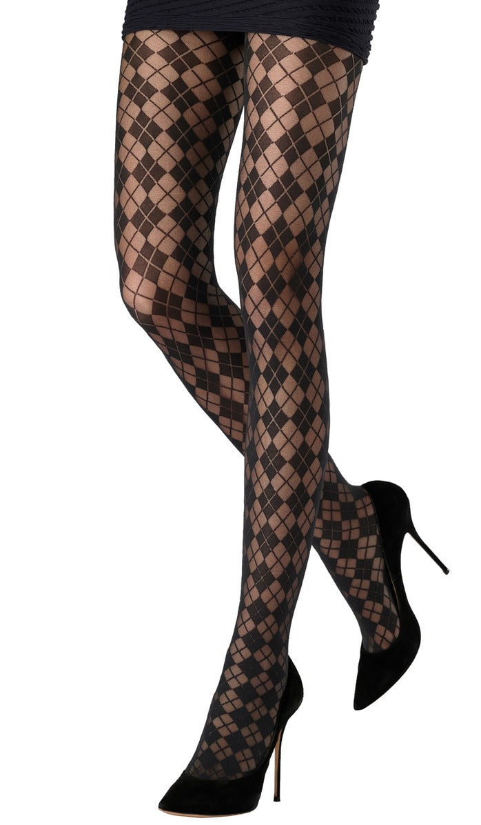 Argyle Tights - Black