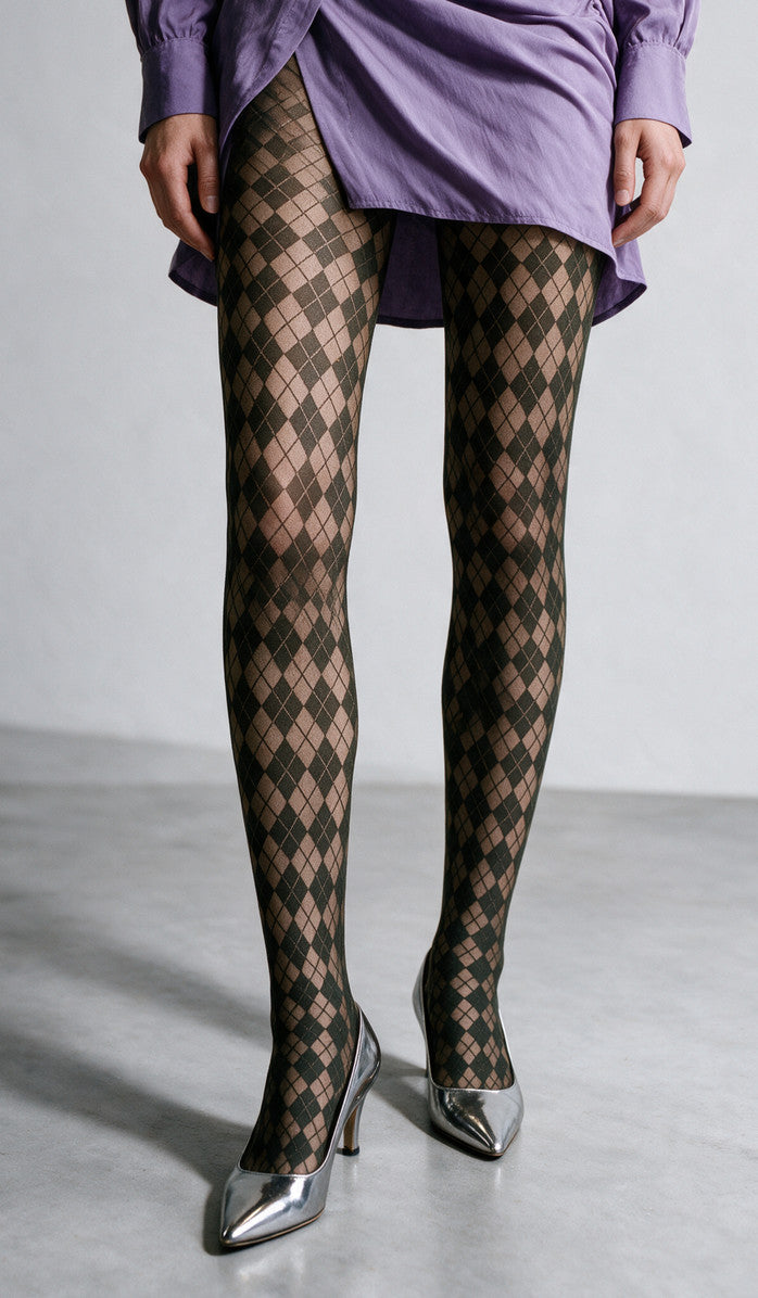 Argyle Tights - Green
