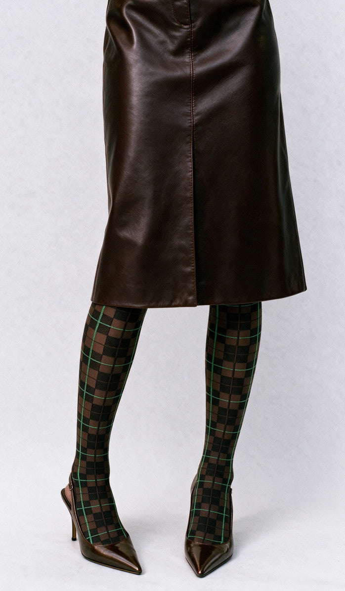 Tartan Tights - Espresso