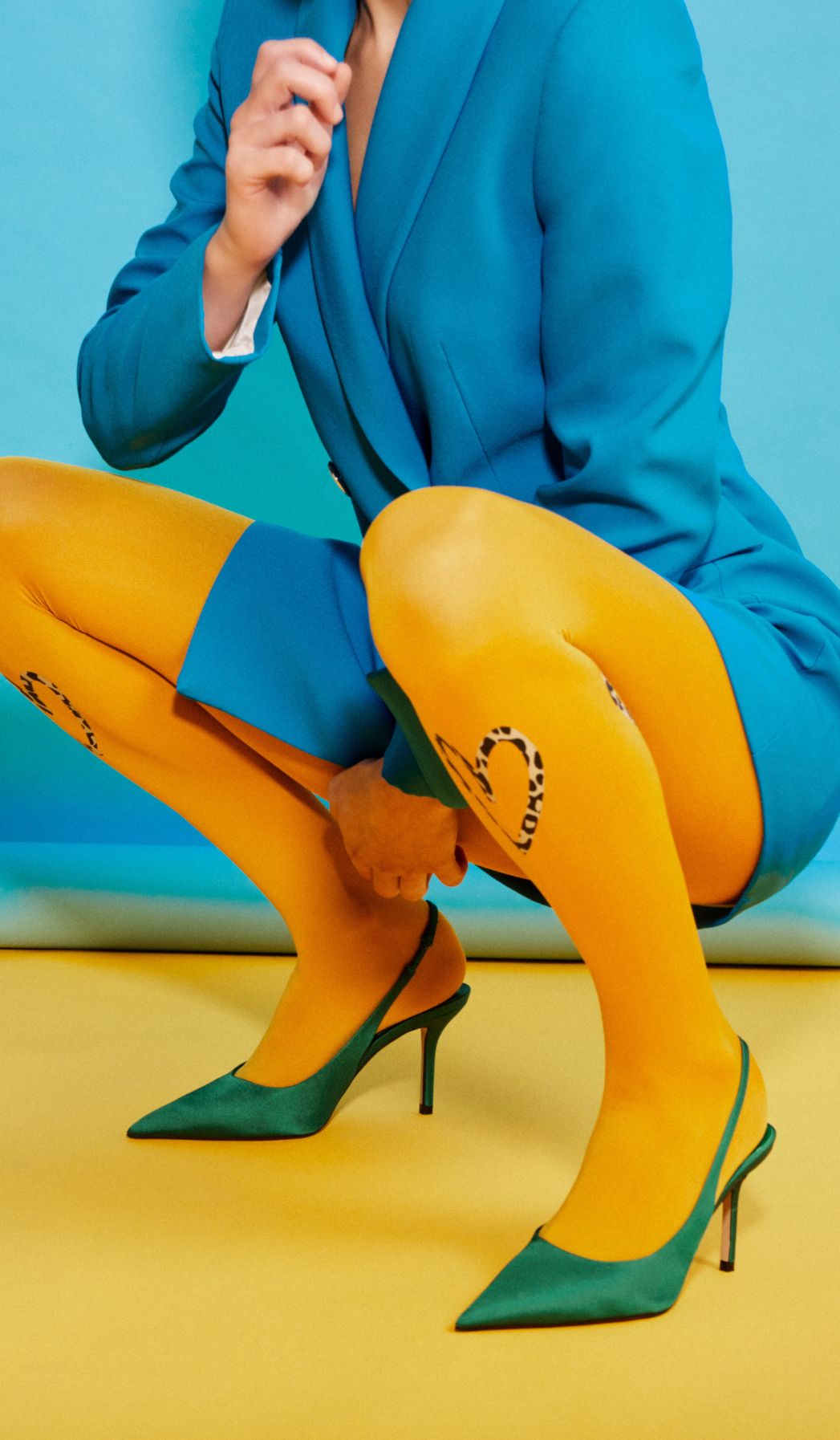 Women's Opaque Tights - Wild Love Mustard