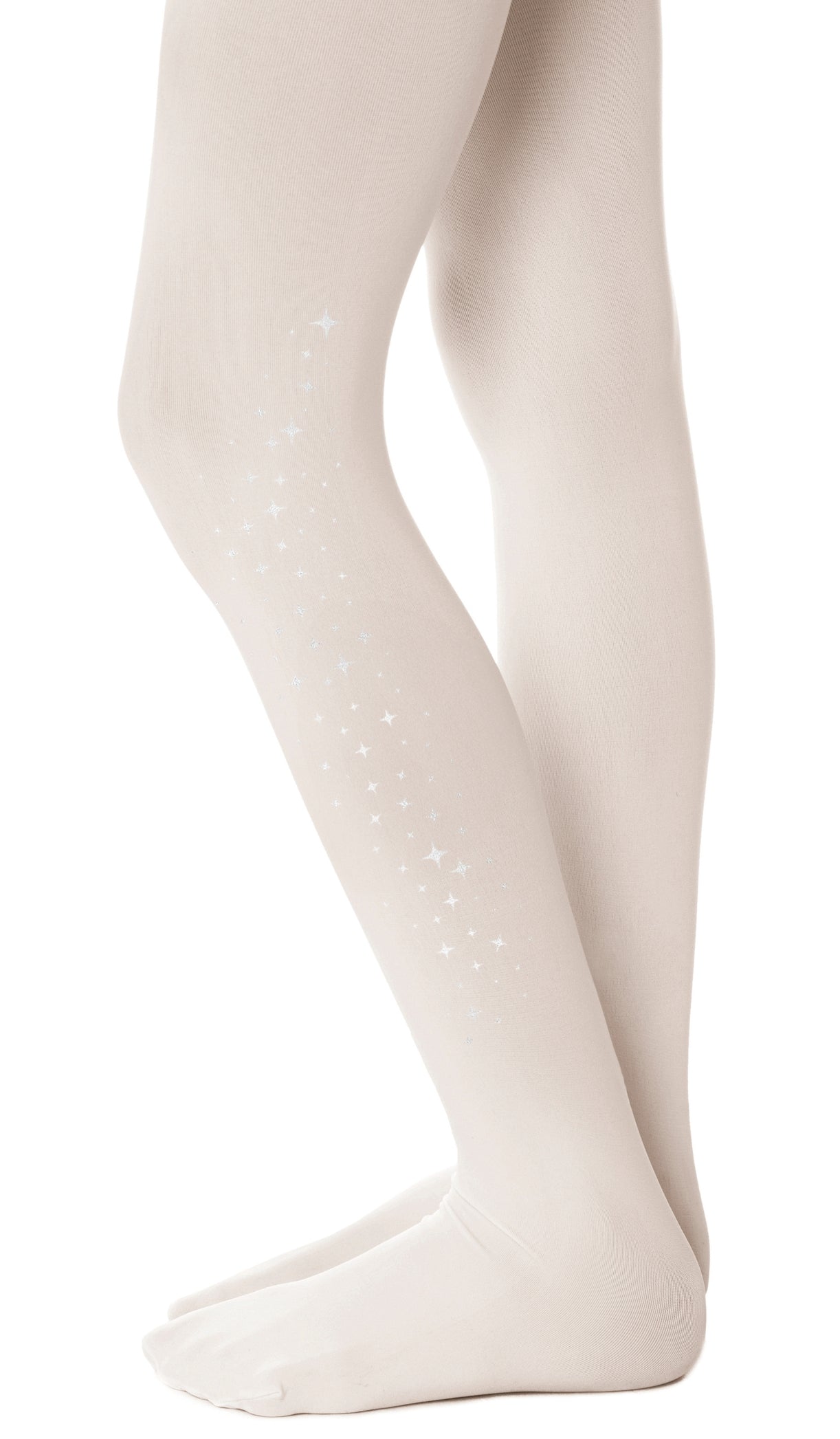 tights girls' cream diamonds