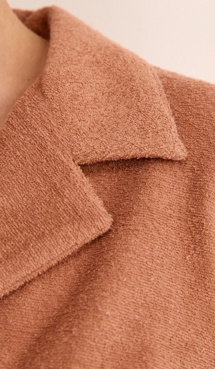 Bouclé Button-Up Set - Antique Pink
