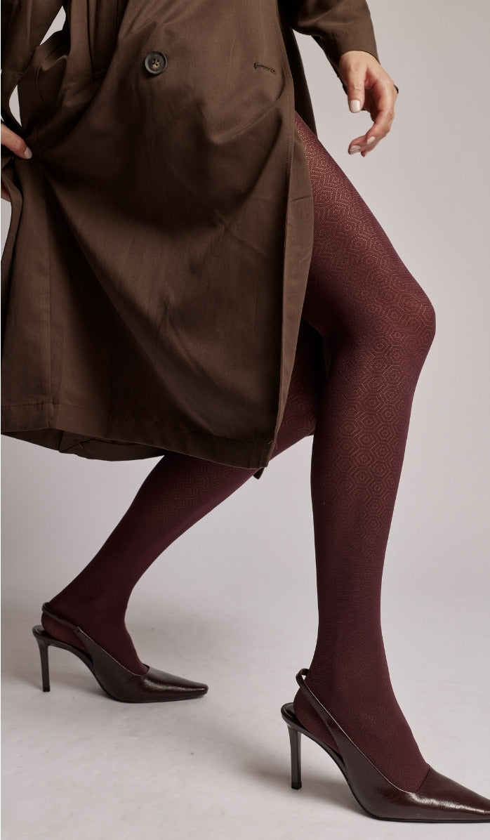 Hexagon Tights - Wine