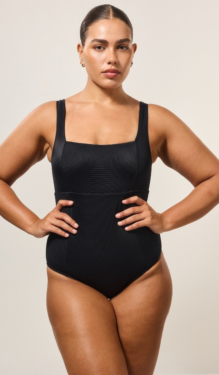 Golda One Piece - Black Micro Grid