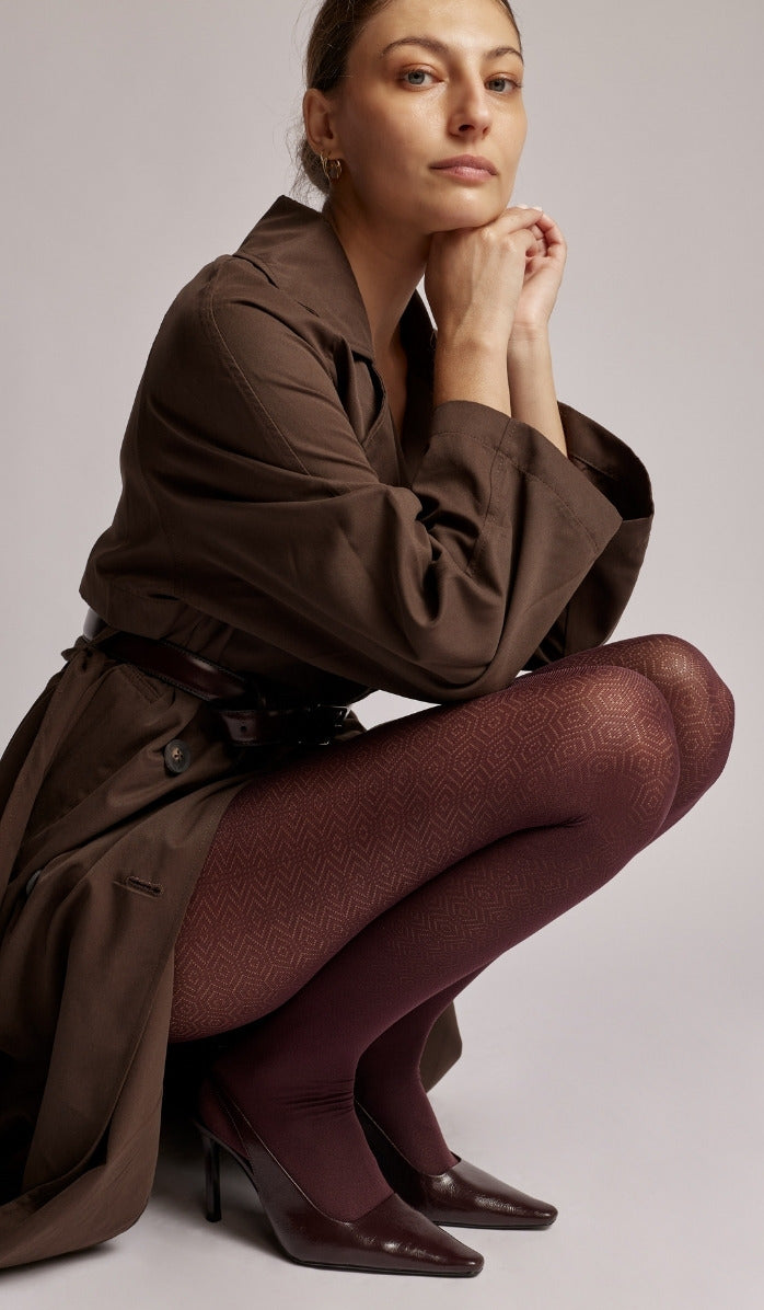 Hexagon Tights - Wine