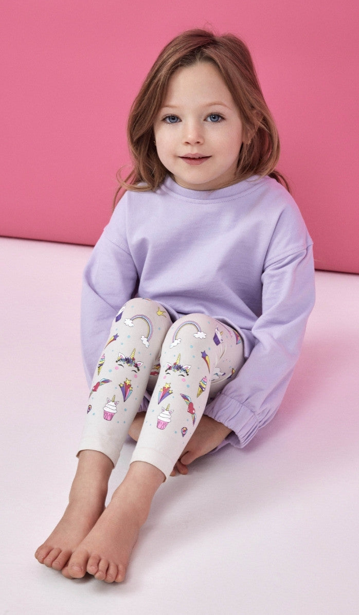Girls' Footless Tights - Universe Cream