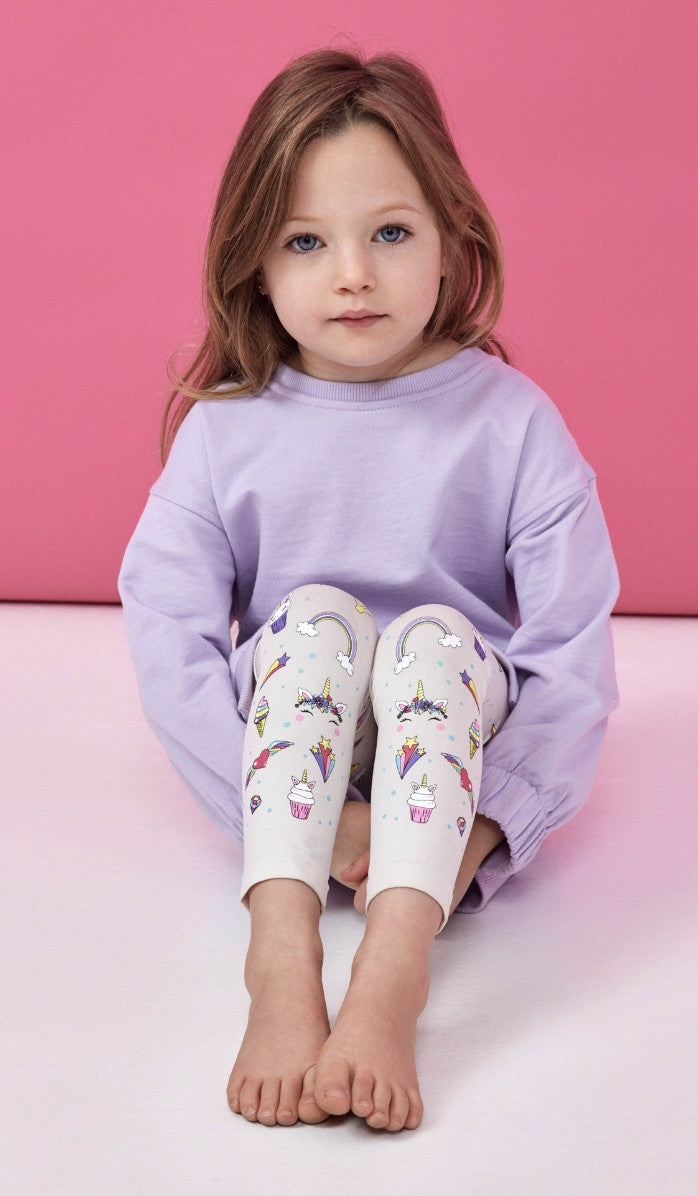 Girls' Footless Tights - Universe Cream
