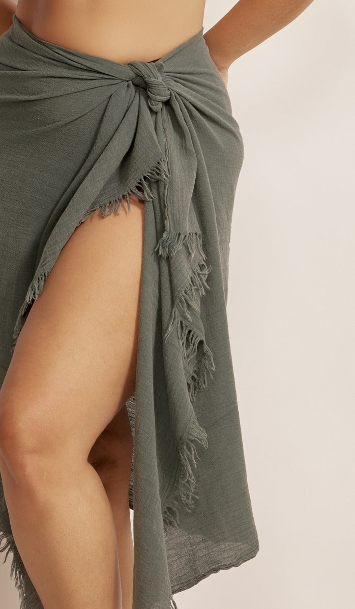 Beach Sarong - Washed Gray