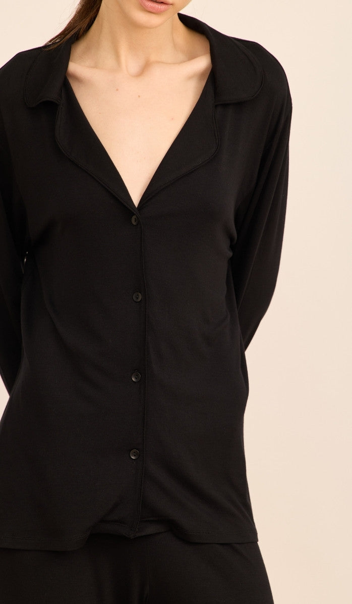 Modal Button-Up Set - Lucy Black