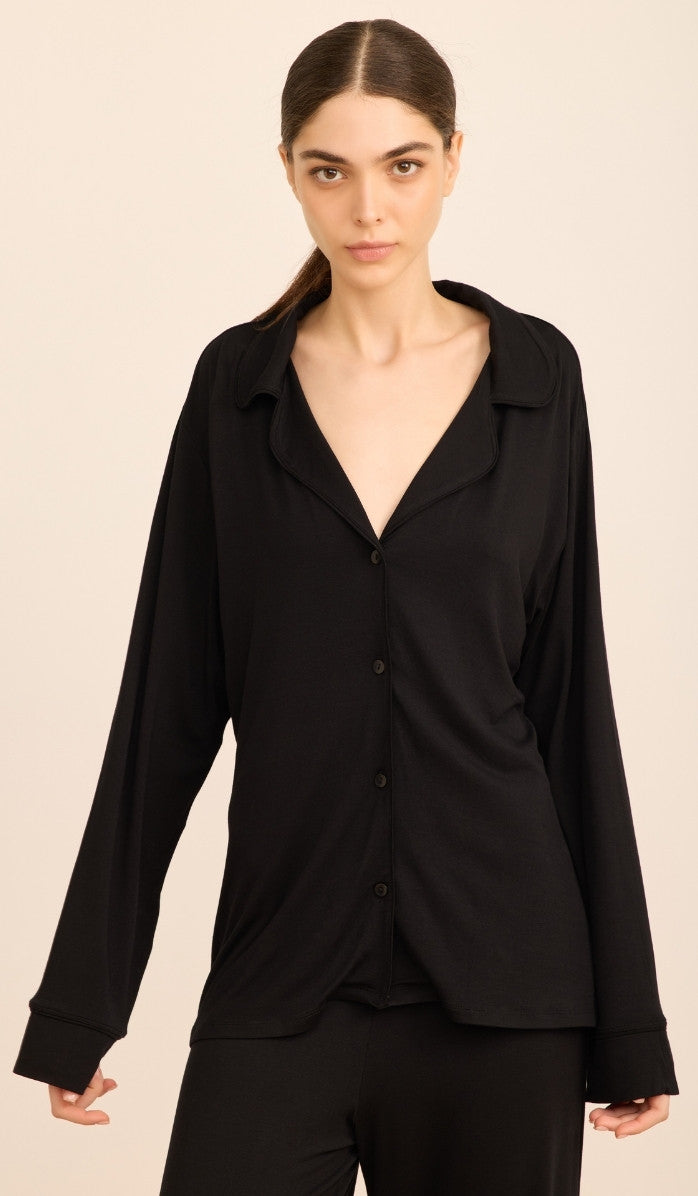 Modal Button-Up Set - Lucy Black