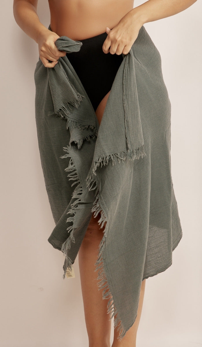Beach Sarong - Washed Gray