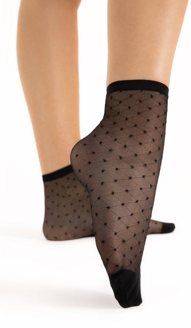 Black fishnet-style socks