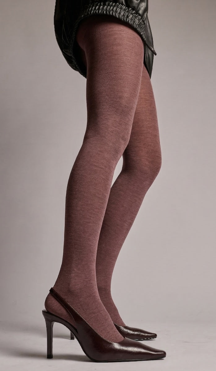 Wool Tights - Burgundy