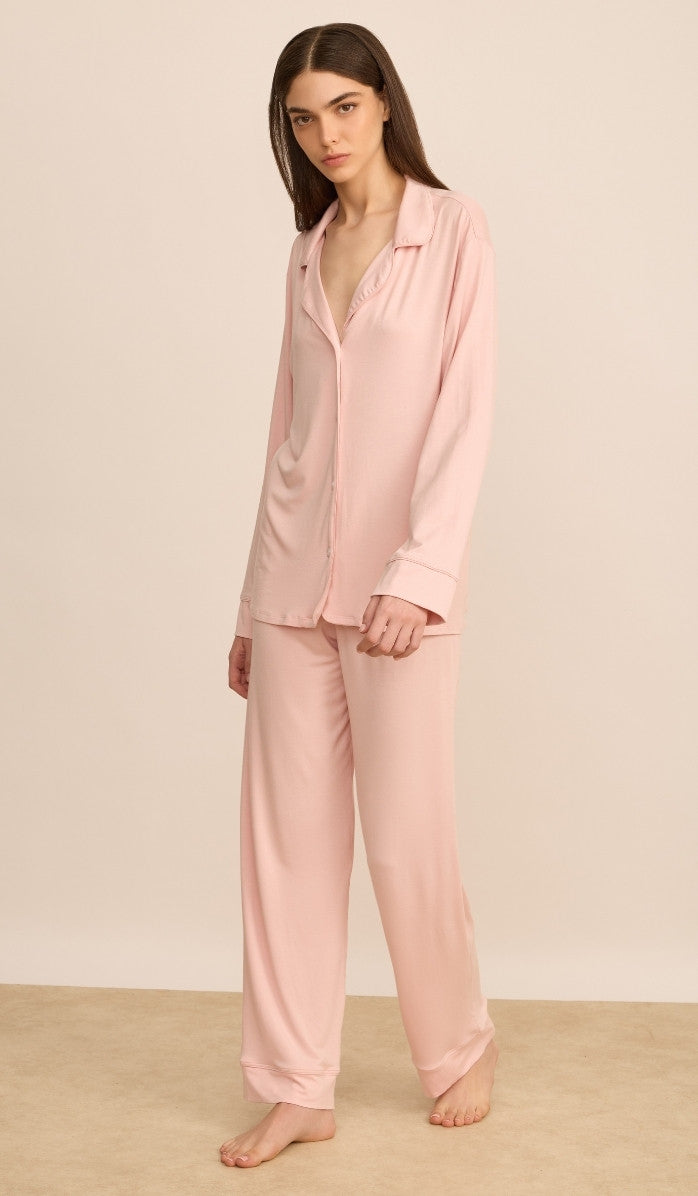Modal Button-Up Set - Lucy Baby Blush