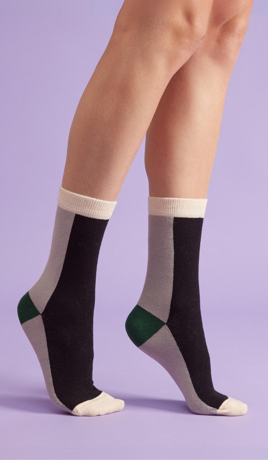 Women's Socks 4-Pack - City Gray / Green
