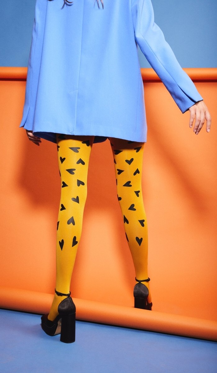 Women's Opaque Tights - Crazy About You Mustard