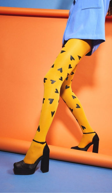 Women's Opaque Tights - Crazy About You Mustard